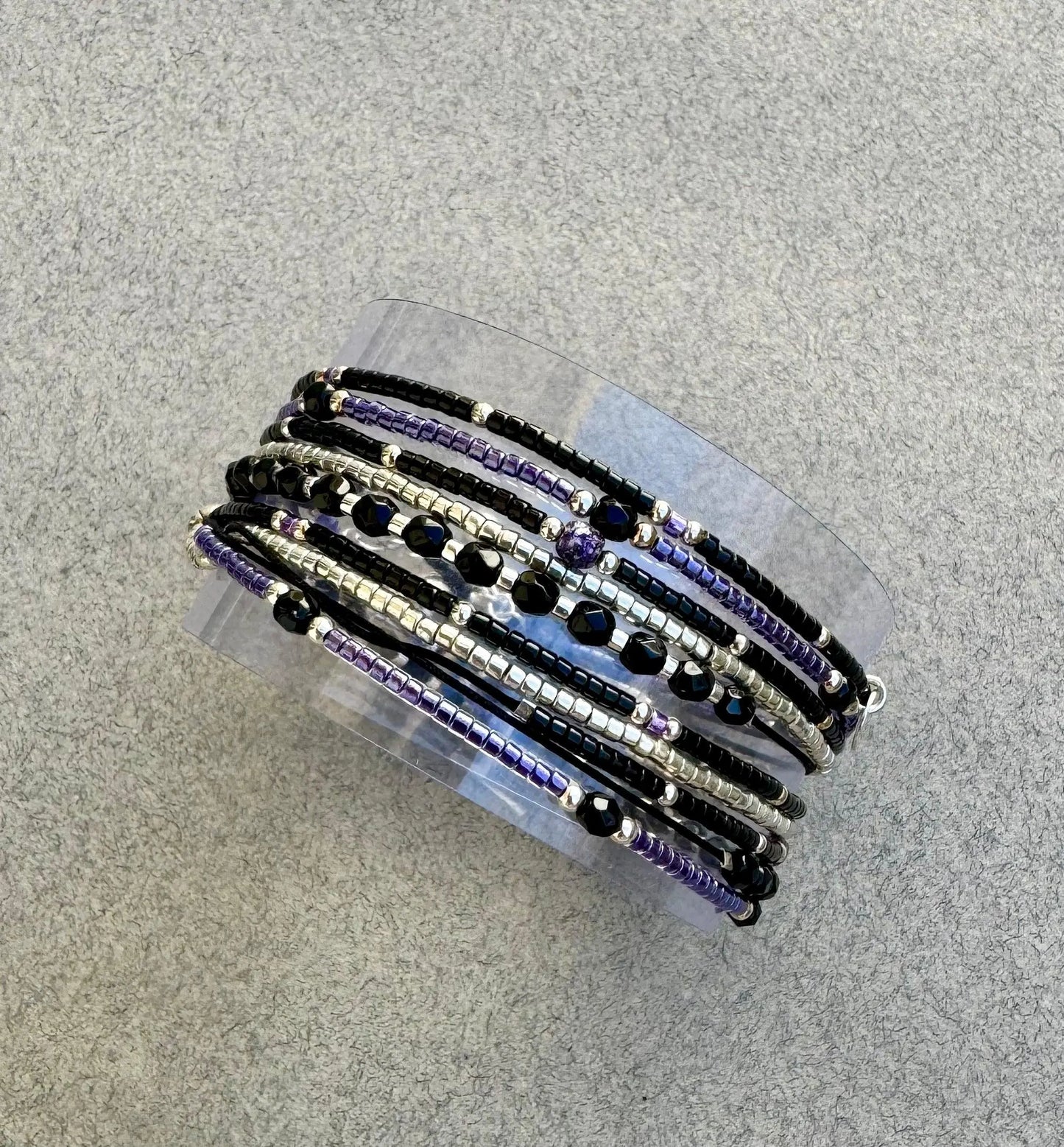 Bracelet multi rangs en argent “Purple Rain” - Mahana Bijoux