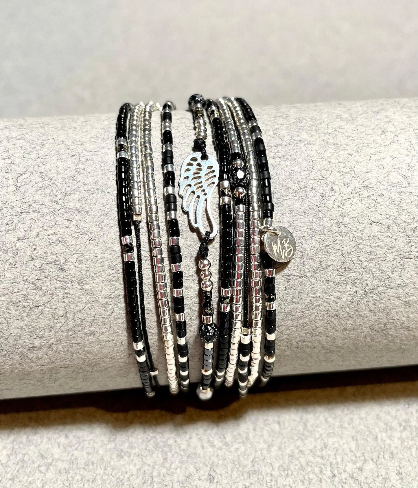 Bracelet multi tours en argent 925 “Ange ou Démon” - Mahana Bijoux