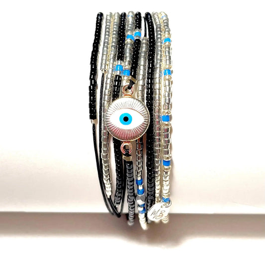 Manchette multi rangs - Collier en argent 925 “Mykonos” - Mahana Bijoux