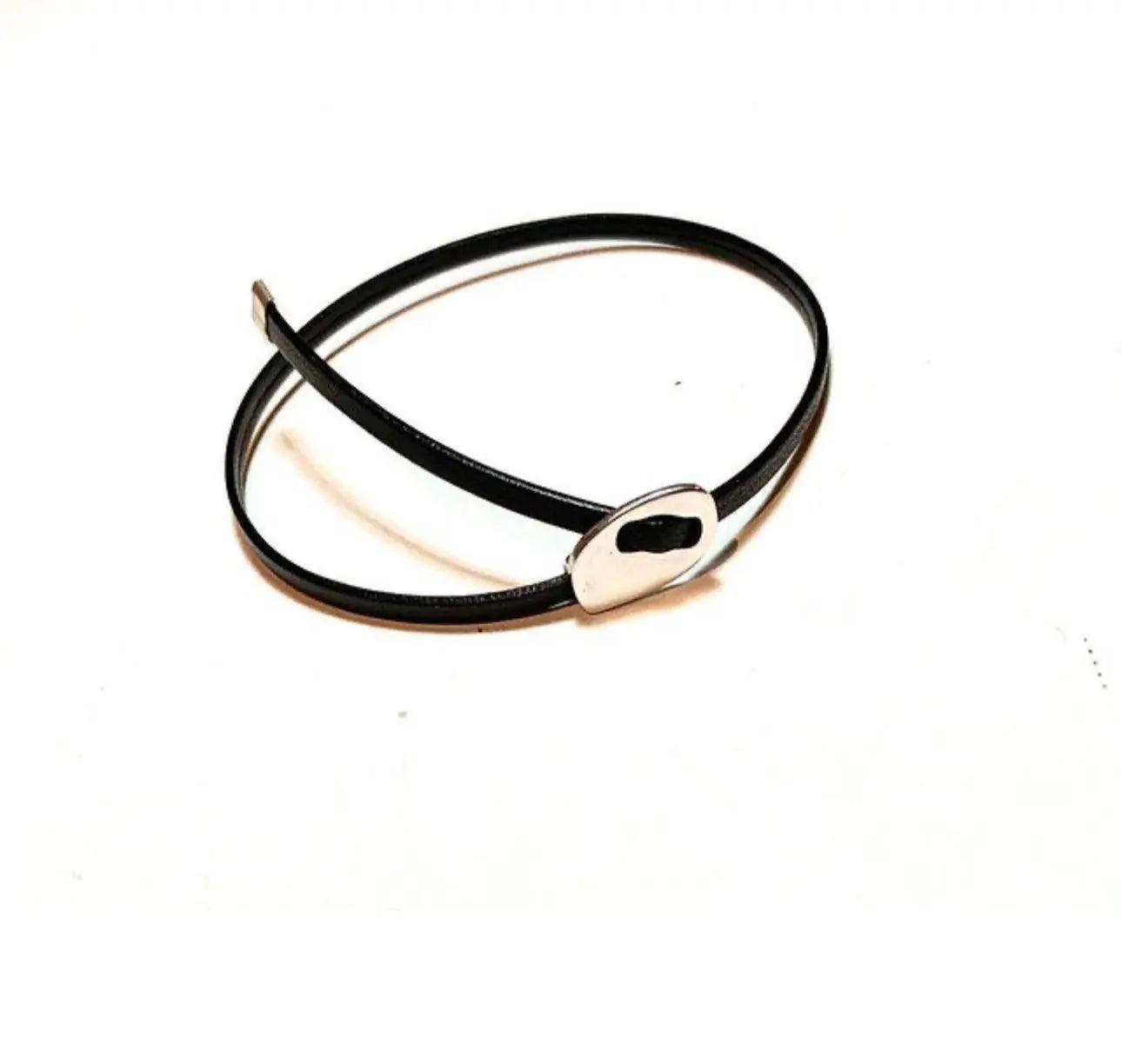 Bracelet boucle en cuir et Zamack - Mahana Bijoux