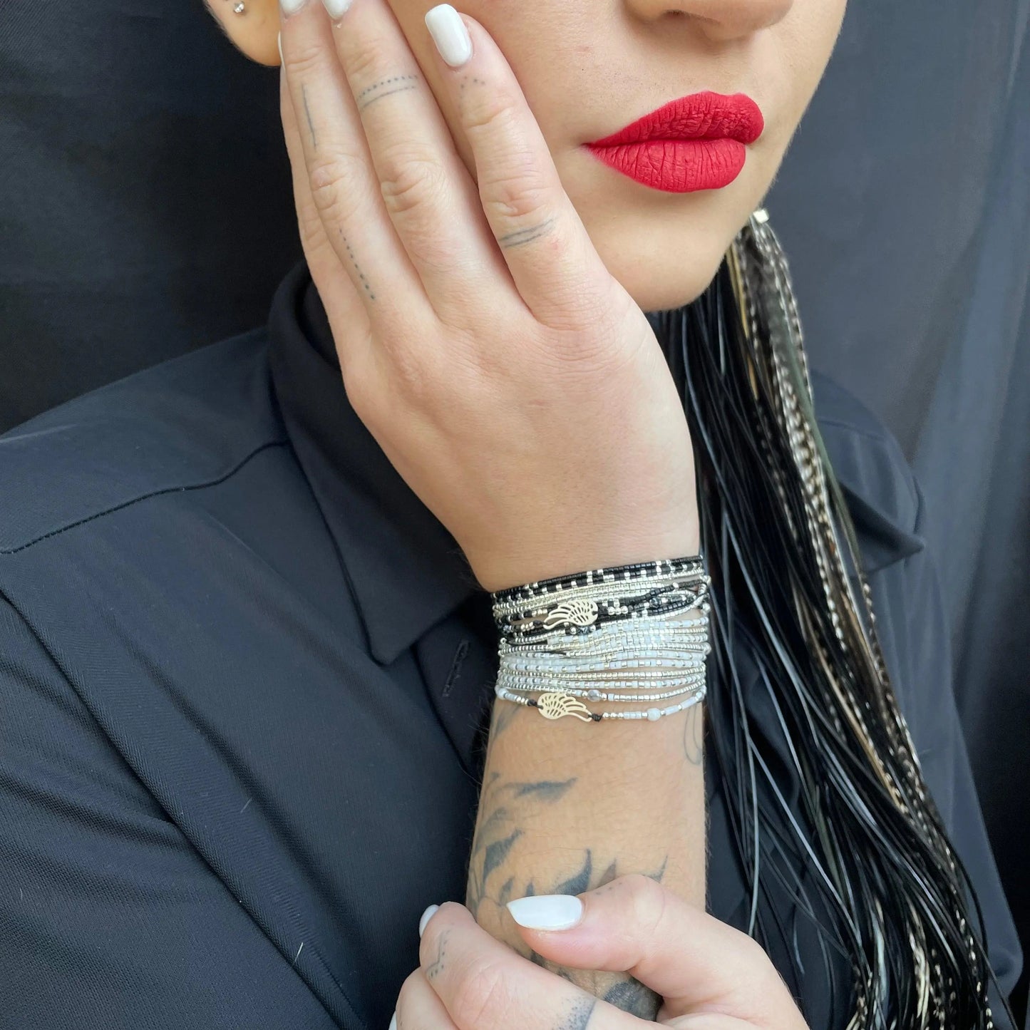 Bracelet Multi rangs “Ange ou Démon” en argent 925 - Mahana Bijoux