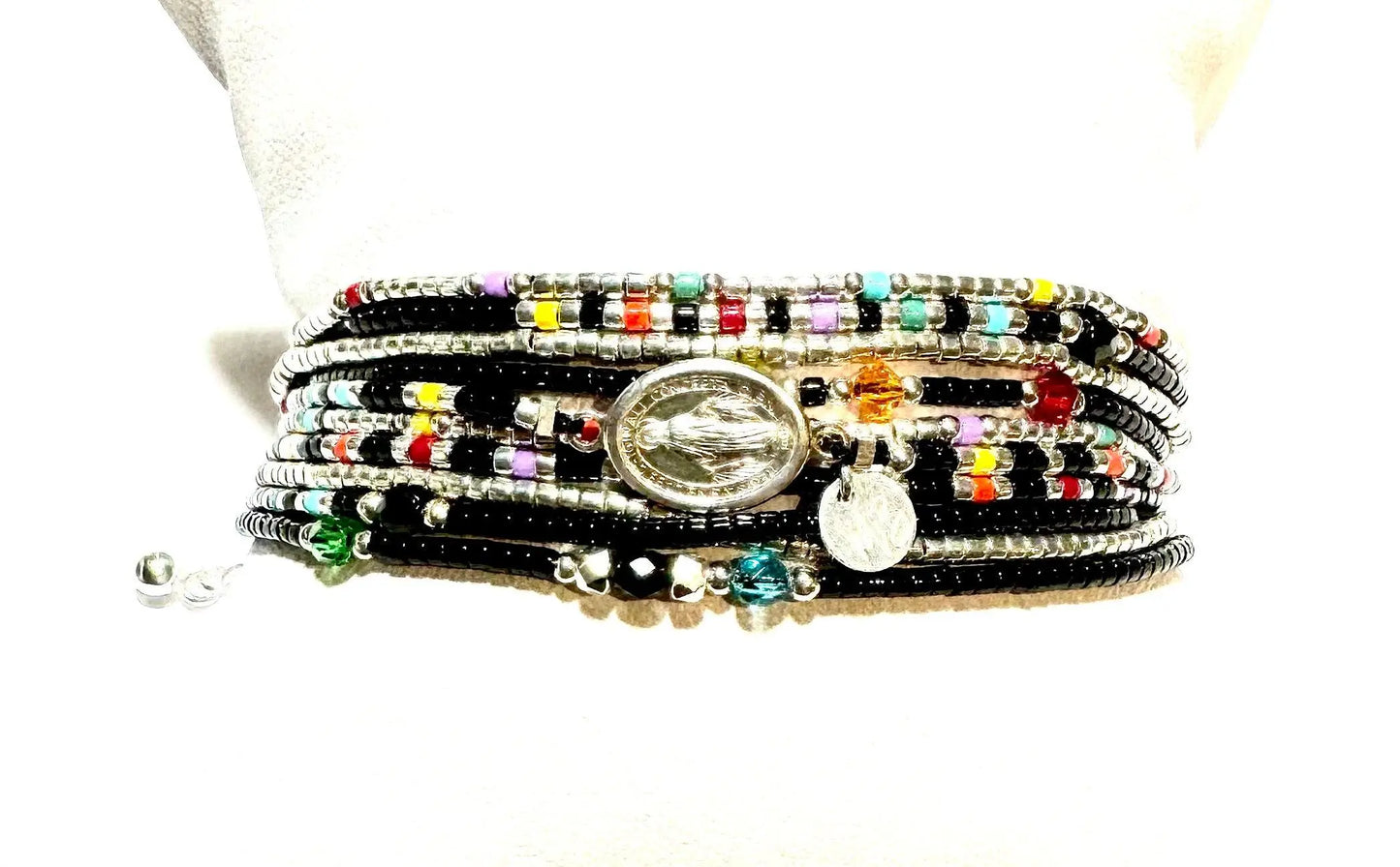 Bracelet multi tours en argent “Rainbow Virgin” - Mahana Bijoux