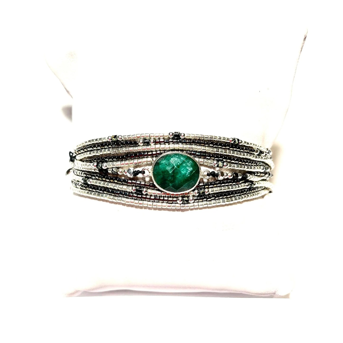 Bracelet multi tours en argent 925 “Esmée ” - Mahana Bijoux