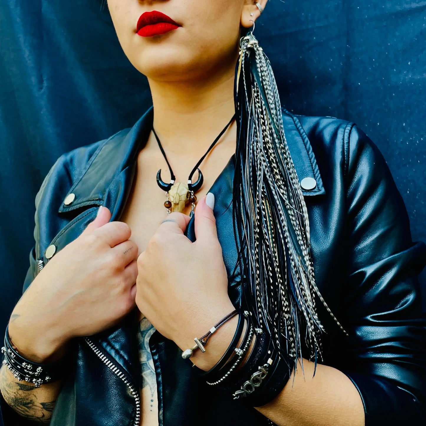 Collier reglables et sa tête de buffle - Mahana Bijoux