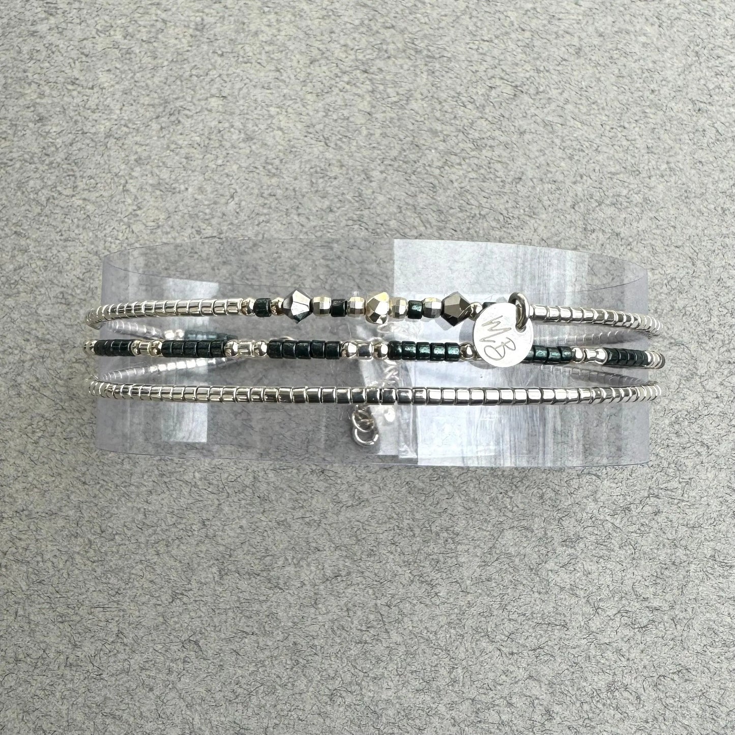 Bracelet 3 rangs en argent 925 “Black I” - Mahana Bijoux