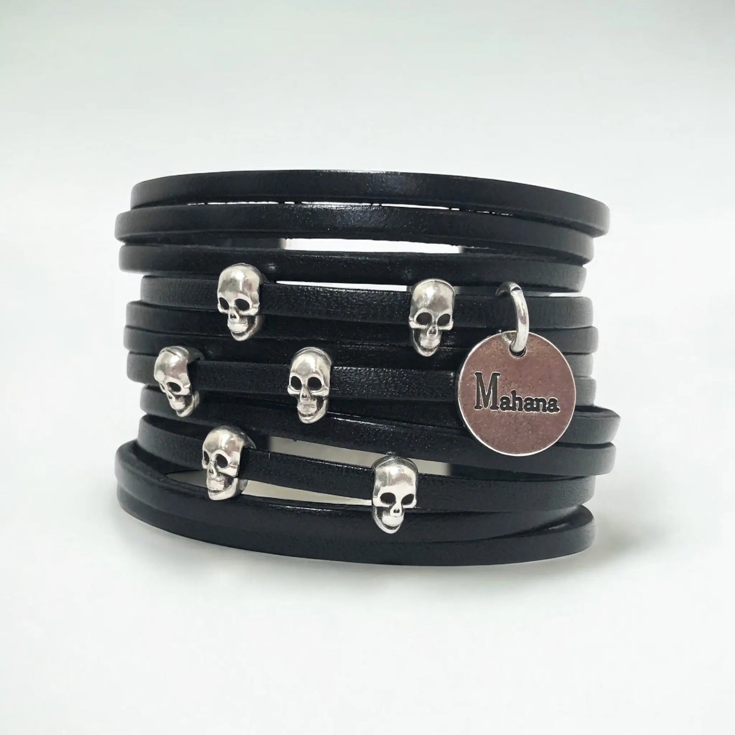Bracelet en cuir Skull