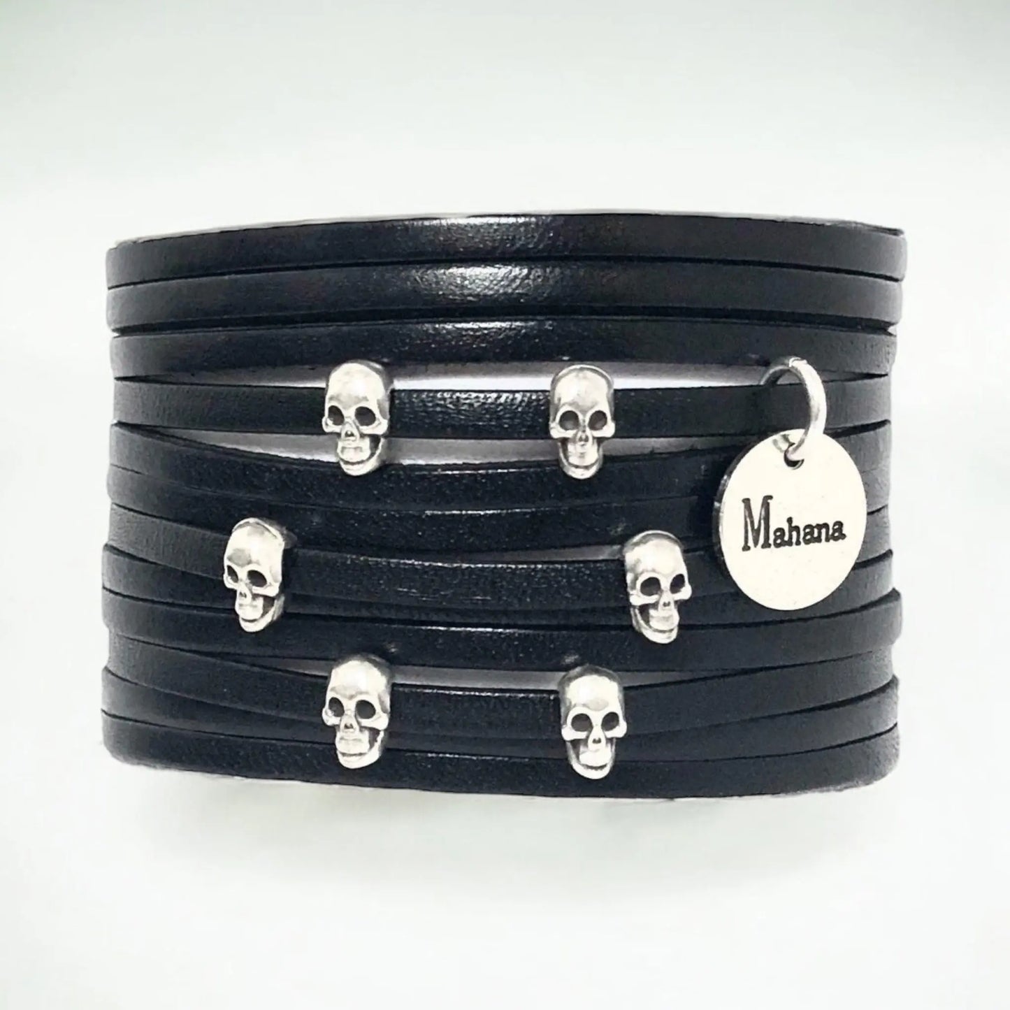 Bracelet en cuir Skull