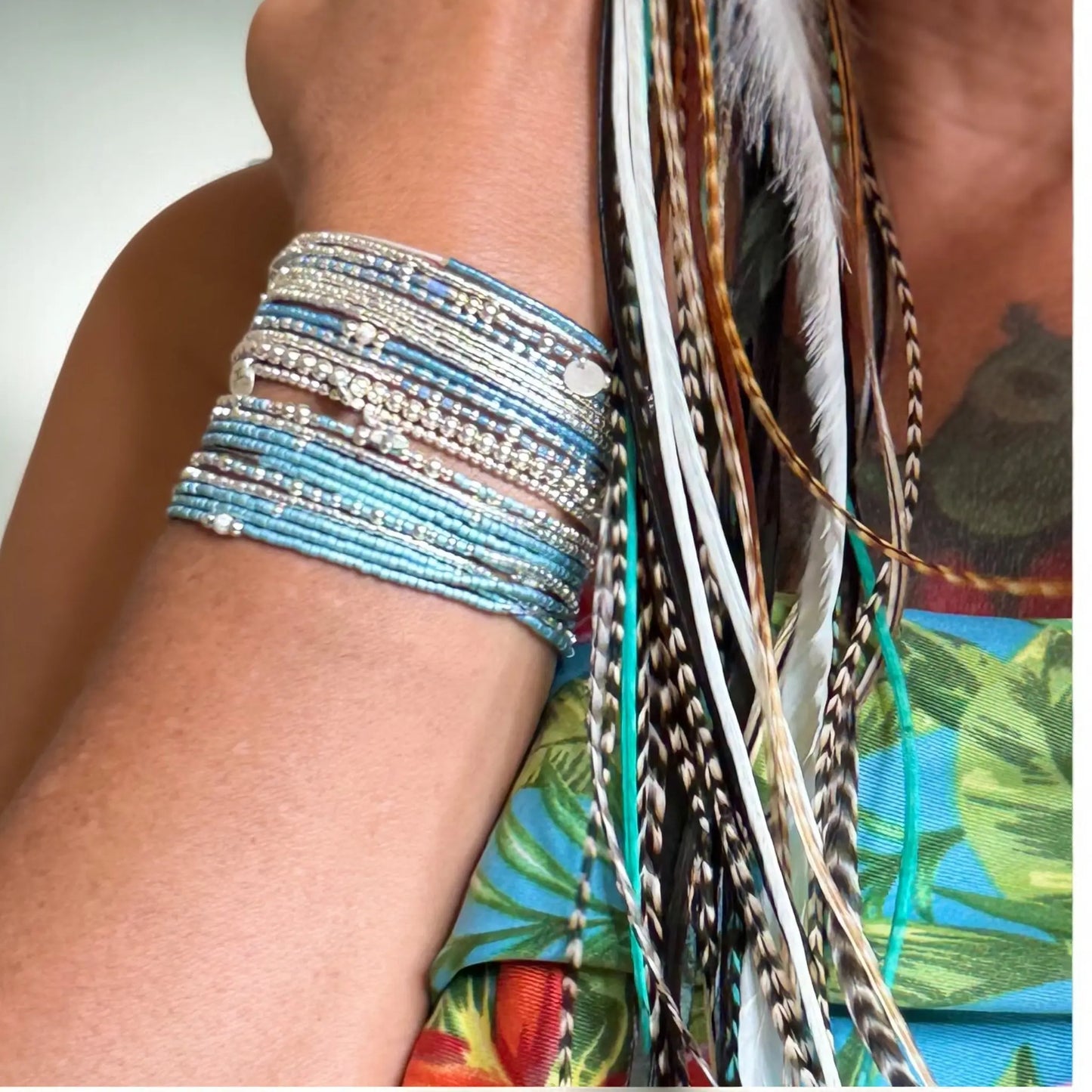 Bracelet Célestéa Elyra Boréa en argent 925 et perles Miyuki – L’éclat des aurores boréales