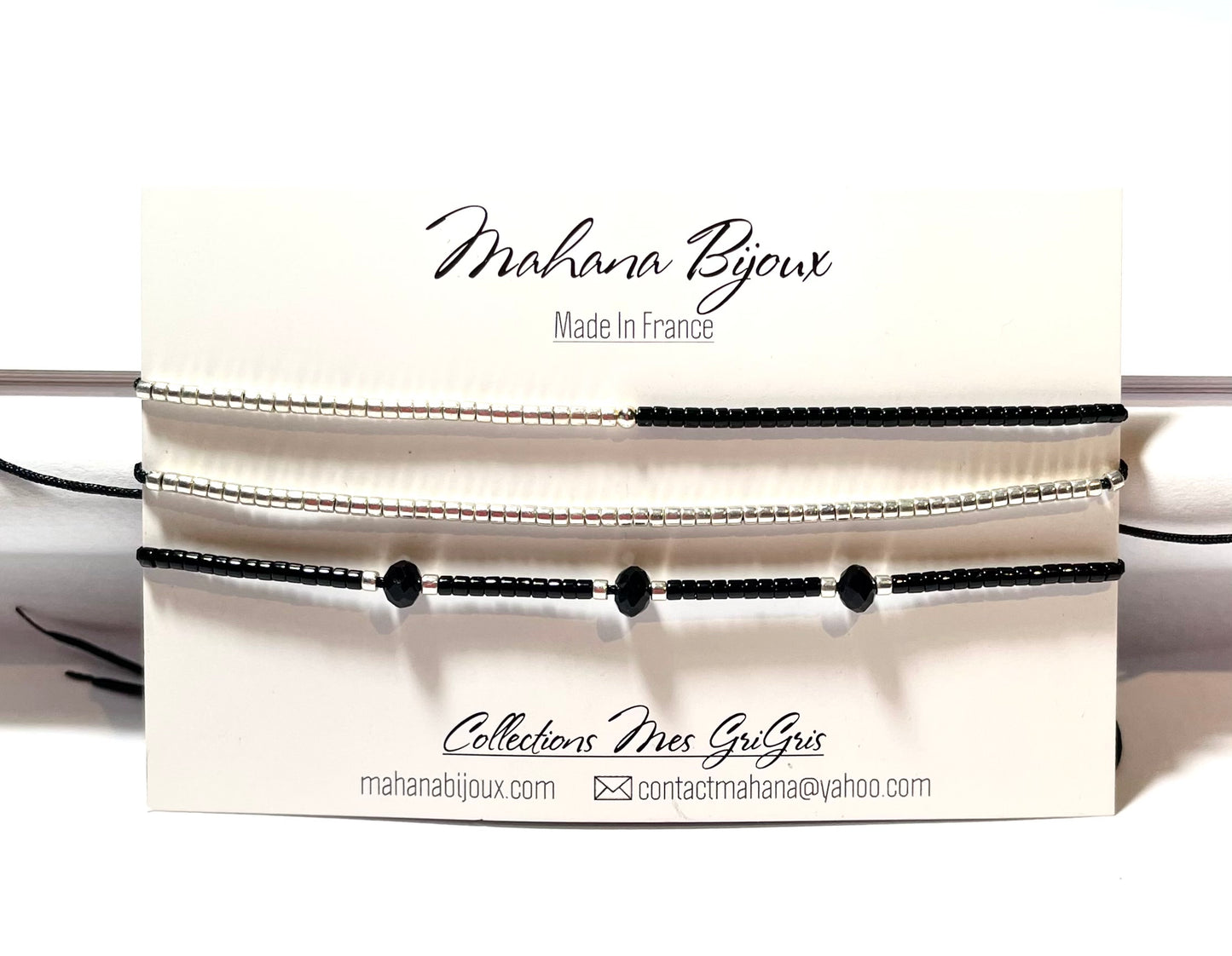 Carte 3 bracelets en argent 925 “Noa” - Mahana Bijoux 