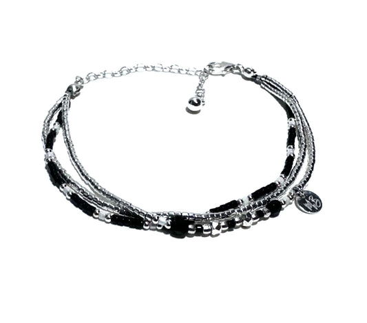 Bracelet 3 rangs en argent 925 “Black III” - Mahana Bijoux 