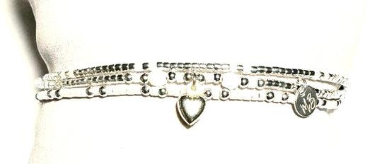 Bracelet multi tours en Argent 925 “Sweet Heart” - Mahana Bijoux 