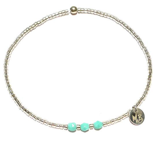 Bracelet Elastique Argent 925 Perle Mint