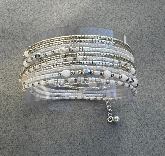 Bracelet multi tours en argent  “Gaïa”