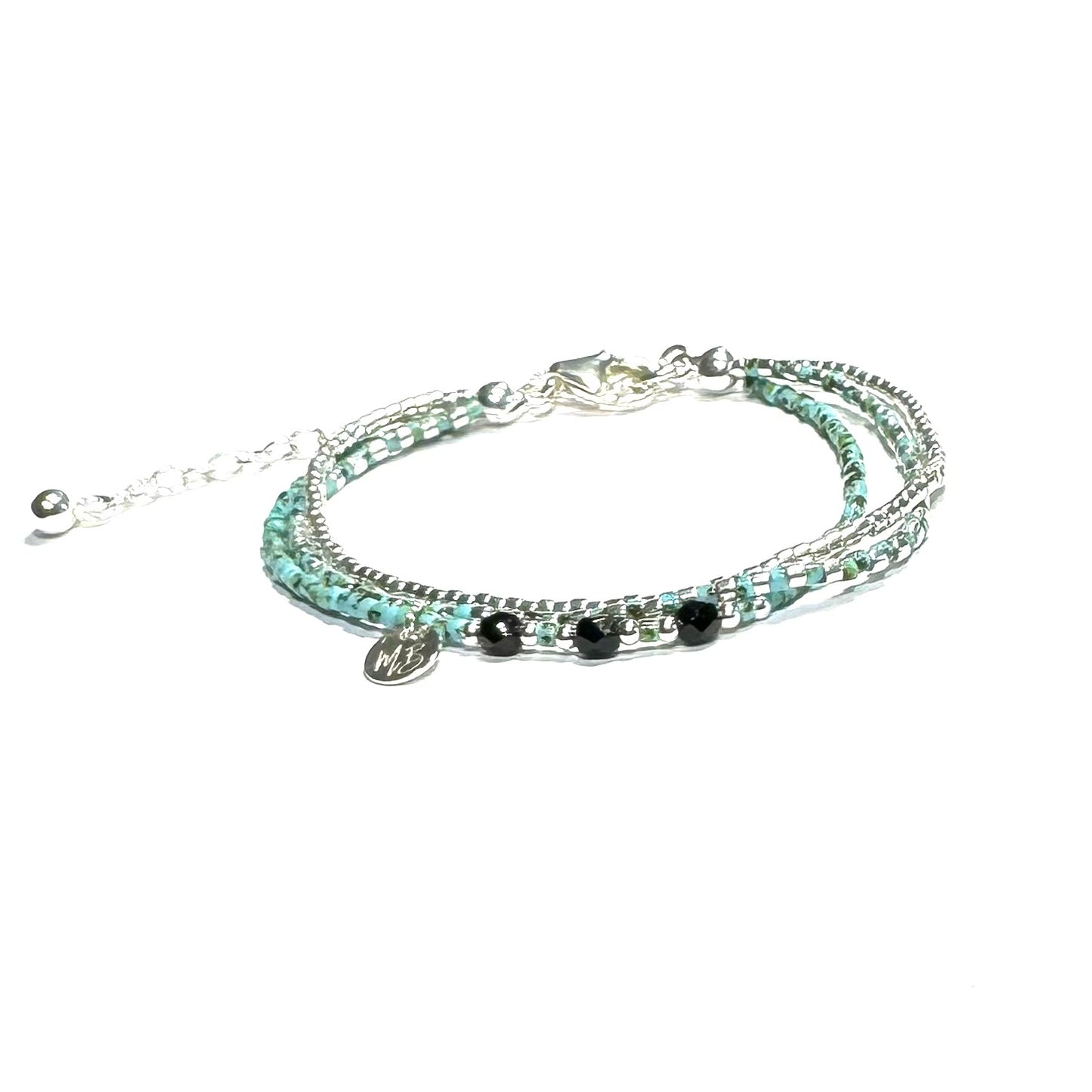 Bracelet 3 rangs en argent 925 |Turquoise