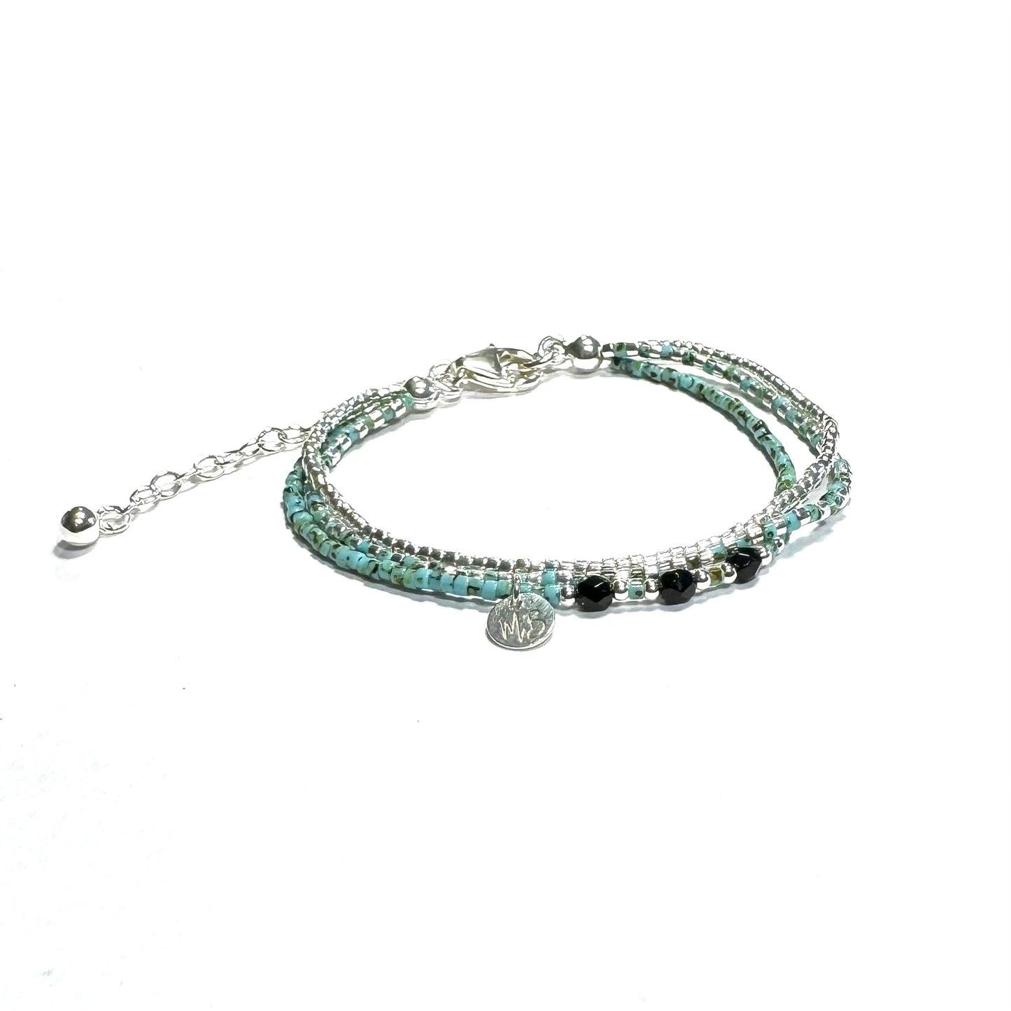 Bracelet 3 rangs en argent 925 |Turquoise