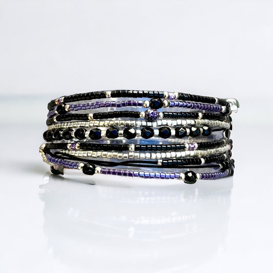 Bracelet- Manchette en argent 925 “Purple Rain”