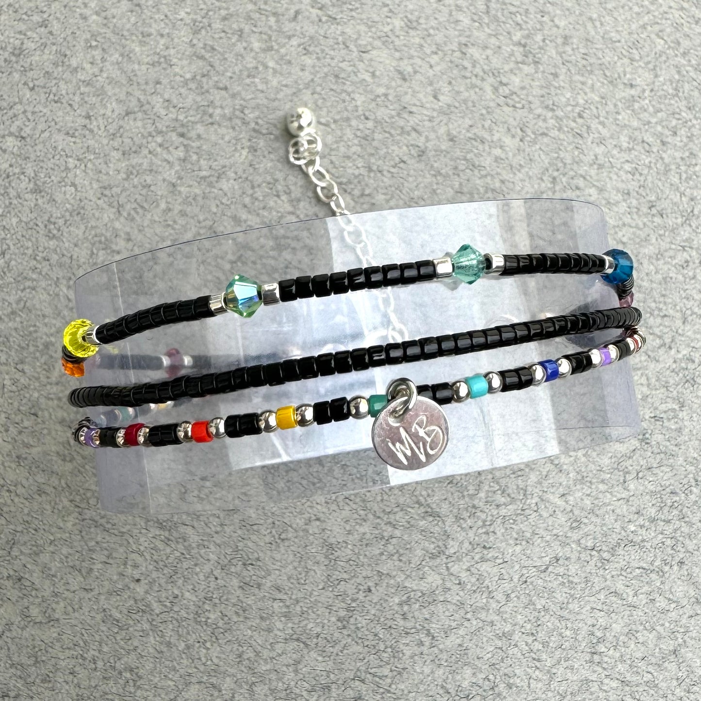 Bracelet 3 rangs en argent 925 “ 7 Chakras ” - Mahana Bijoux 