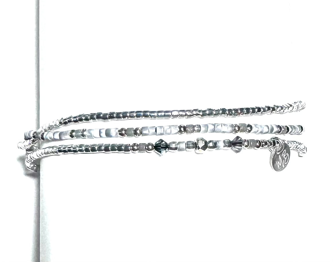 Bracelet 3 rangs en argent 925 “Alba ” - Mahana Bijoux 