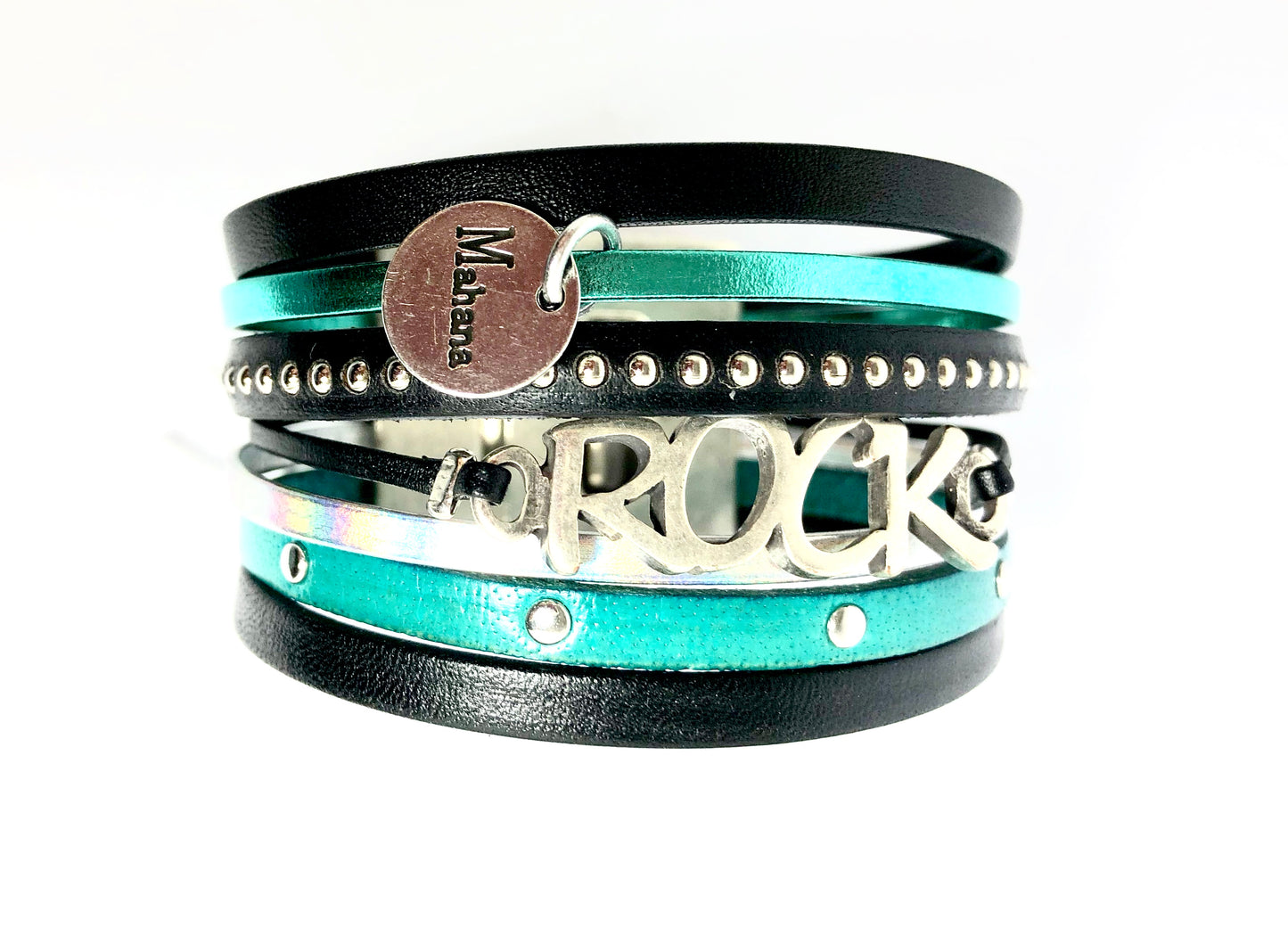 Manchette en cuir Collection Rock Attitude - Mahana Bijoux 