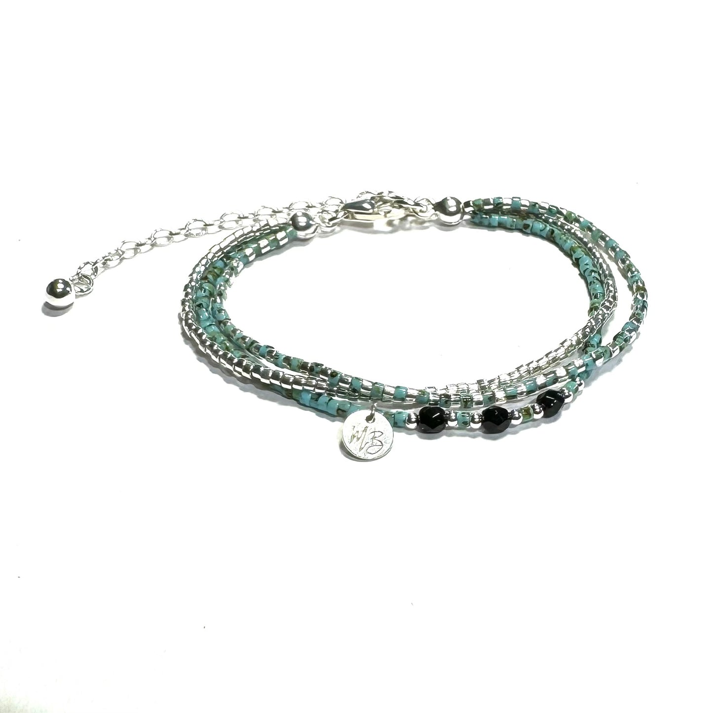 Bracelet 3 rangs en argent 925 |Turquoise