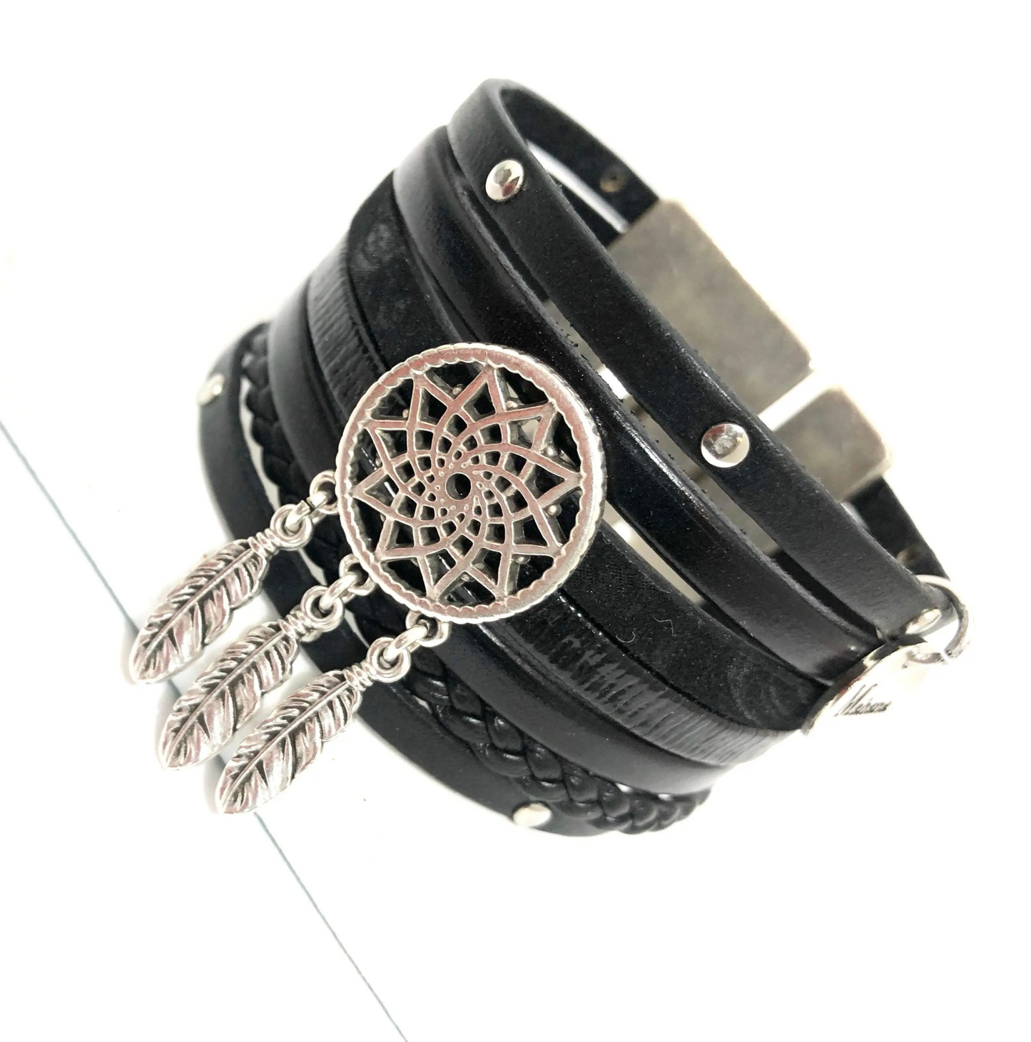 Manchette en cuir Dreamcatcher