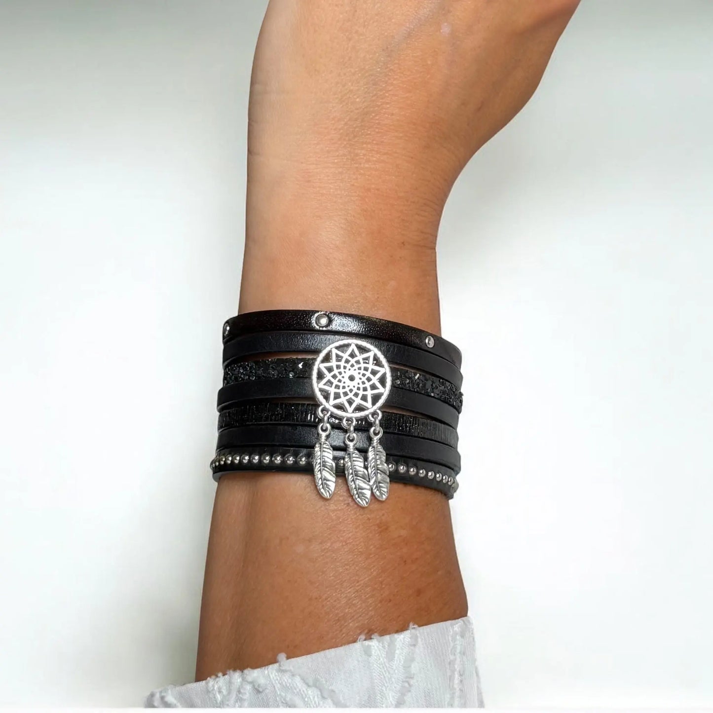 Manchette en cuir Dreamcatcher