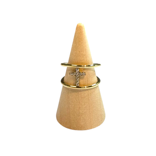 Bague dorée croix
