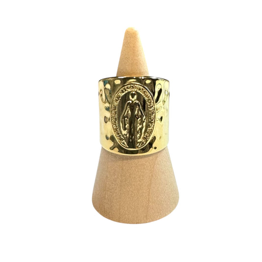 Bague dorée Ave Maria